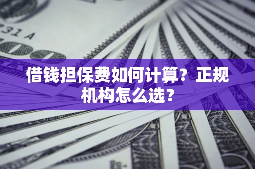 济南借钱担保费如何计算？正规机构怎么选？